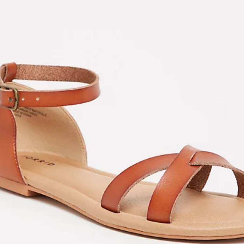 Torrid Feaux leather Cognac dandal